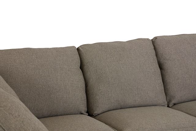 Asheville Brown Fabric Small Left Bumper Sectional