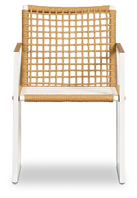 Sunrise White Teak Arm Chair Frame