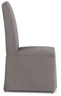 Harbor Dark Gray Long Slipcover Chair With Light Tone Leg