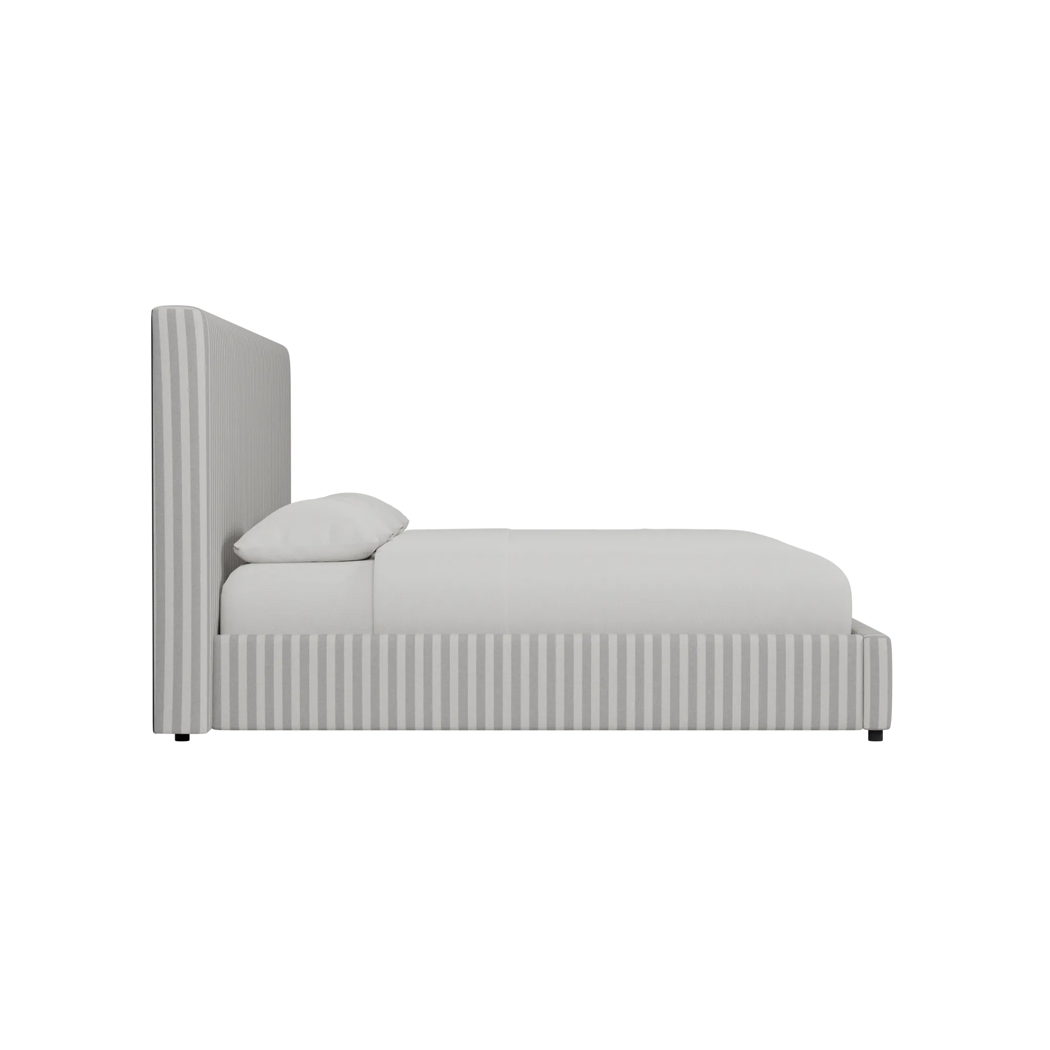 Grayton Sea Lane Light Gray 54" Upholstered Platform Bed