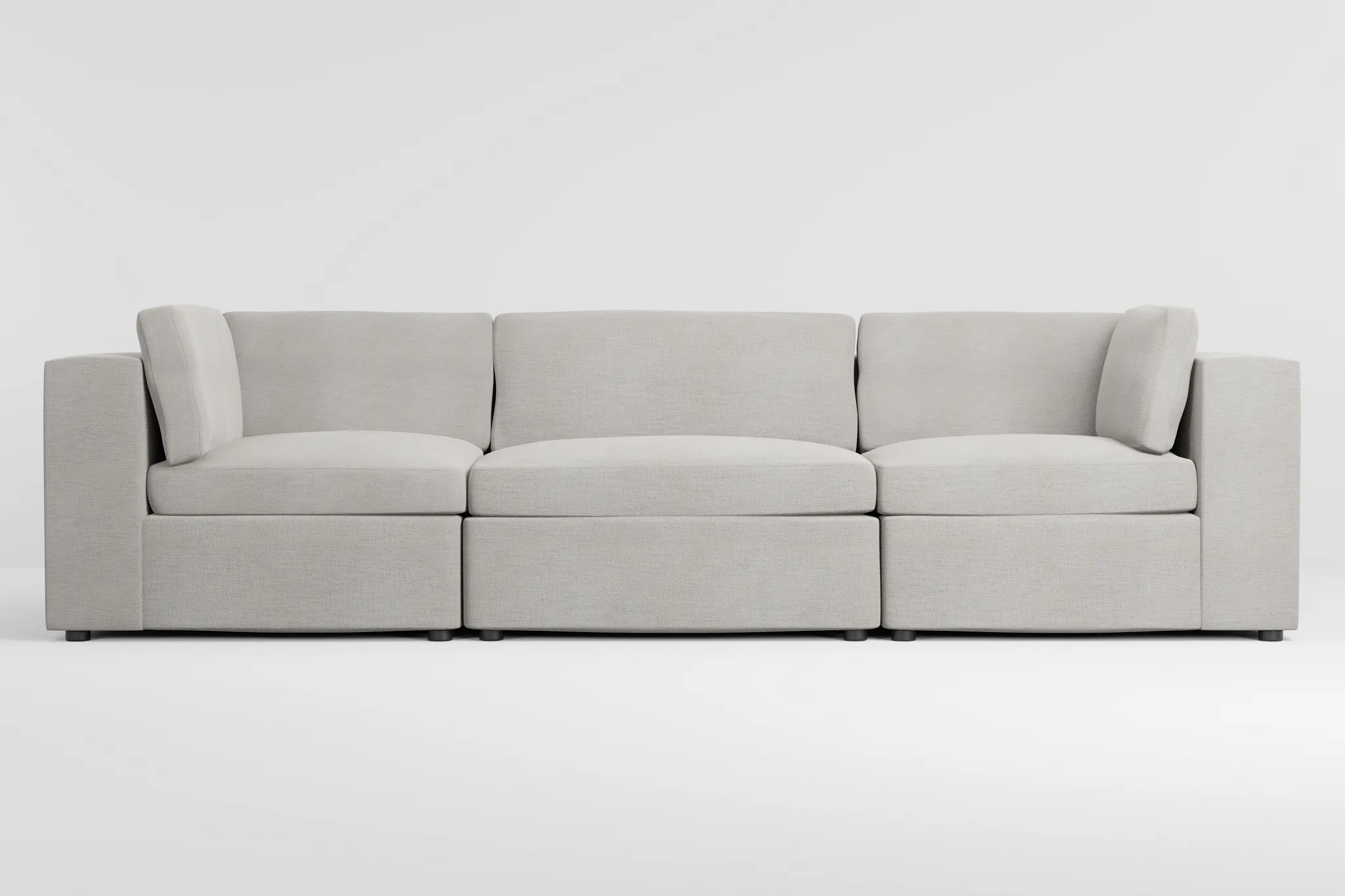 Destin Maguire Pewter Fabric 3-piece Modular Sofa