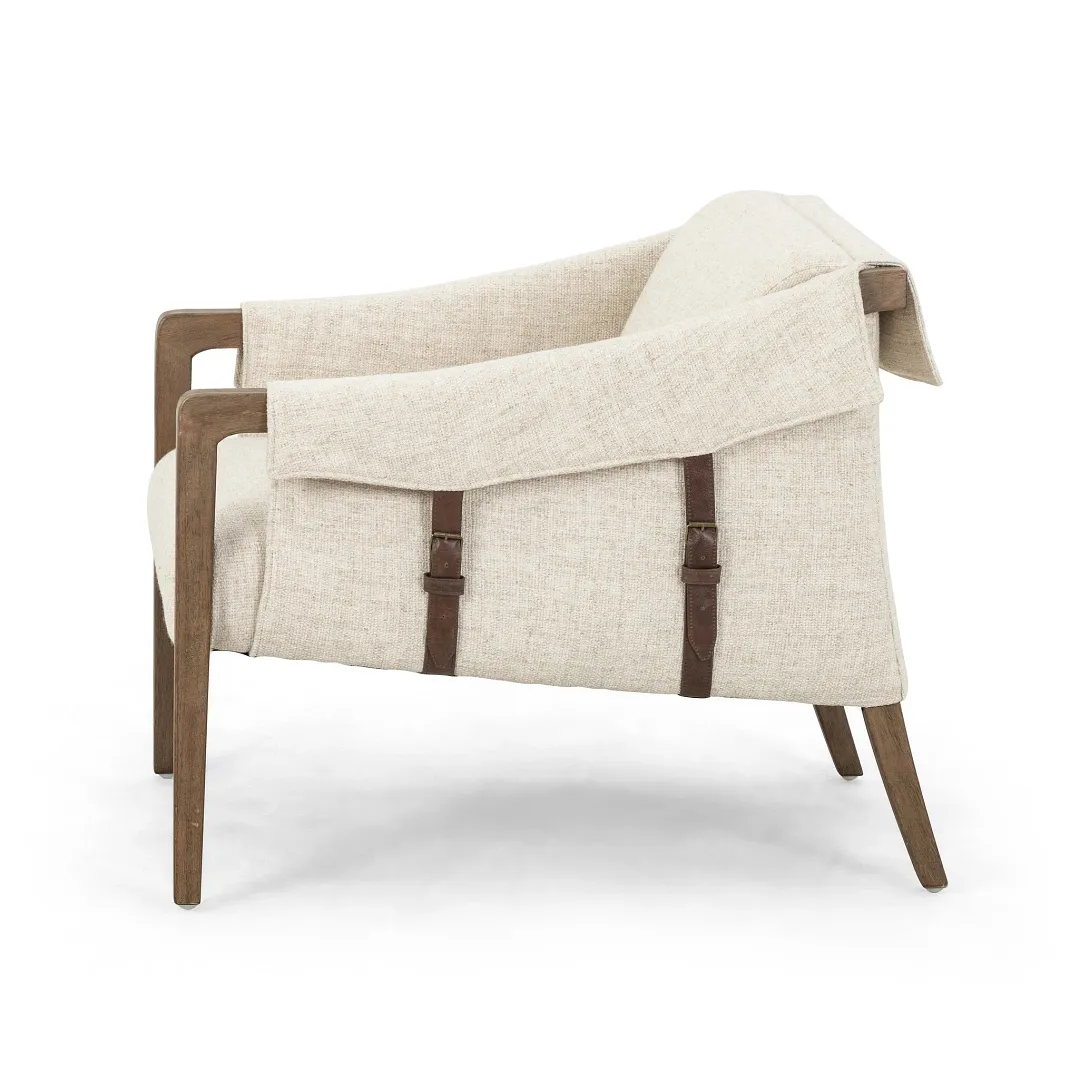 Beckner Light Beige Fabric Accent Chair