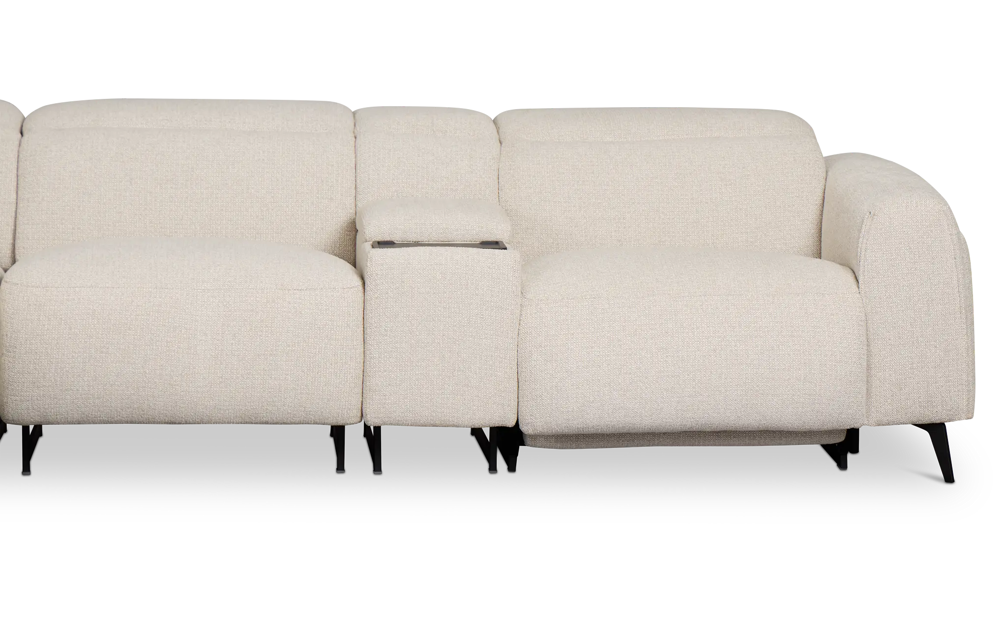 Reyna Light Beige Fabric Large Dual Power Reclining Two-arm Sectional Reyna Light Beige Fabric Large Dual Power Reclining Two-arm Sectional