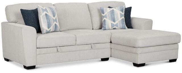 Everly Gray Fabric Right Chaise Storage Sectional