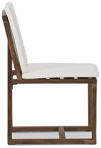 Linear Teak White Side Chair