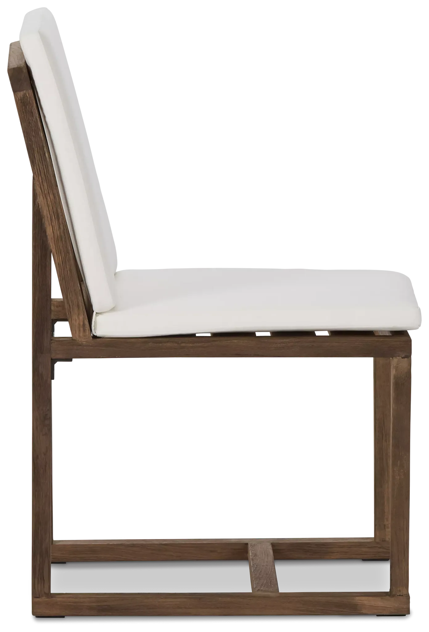 Linear Teak White Side Chair