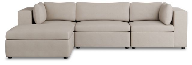 Destin Sutton Beige Fabric 4-piece Bumper Sectional