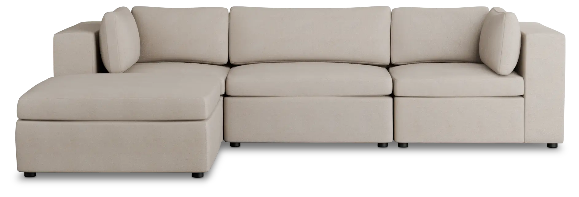 Destin Sutton Beige Fabric 4-piece Bumper Sectional Destin Sutton Beige Fabric 4-piece Bumper Sectional