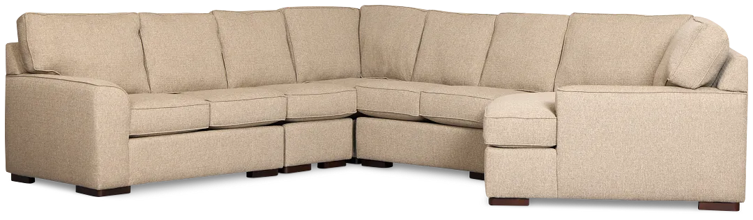 Sinclair Brown Fabric Large Right Cuddler Sectional