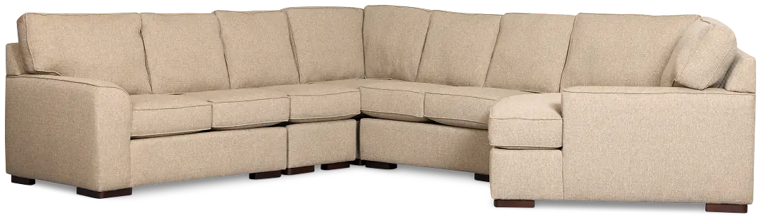 Sinclair Brown Fabric Large Right Cuddler Sectional Sinclair Brown Fabric Large Right Cuddler Sectional
