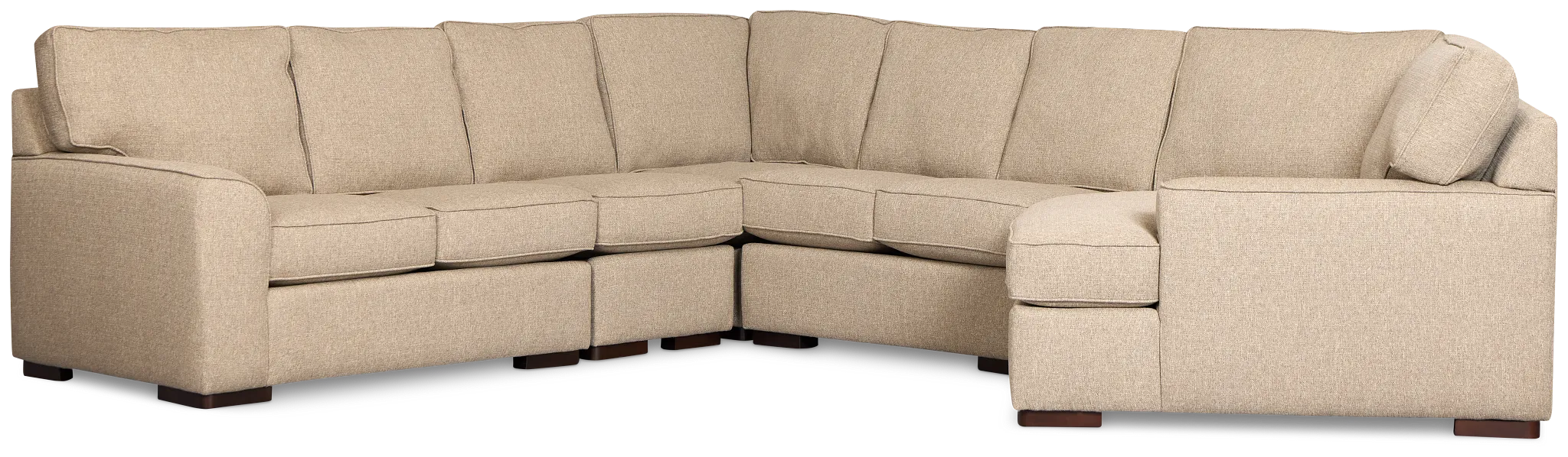 Sinclair Brown Fabric Large Right Cuddler Sectional