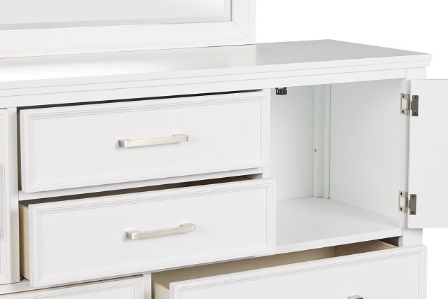 Seabrook White Large Dresser & Mirror