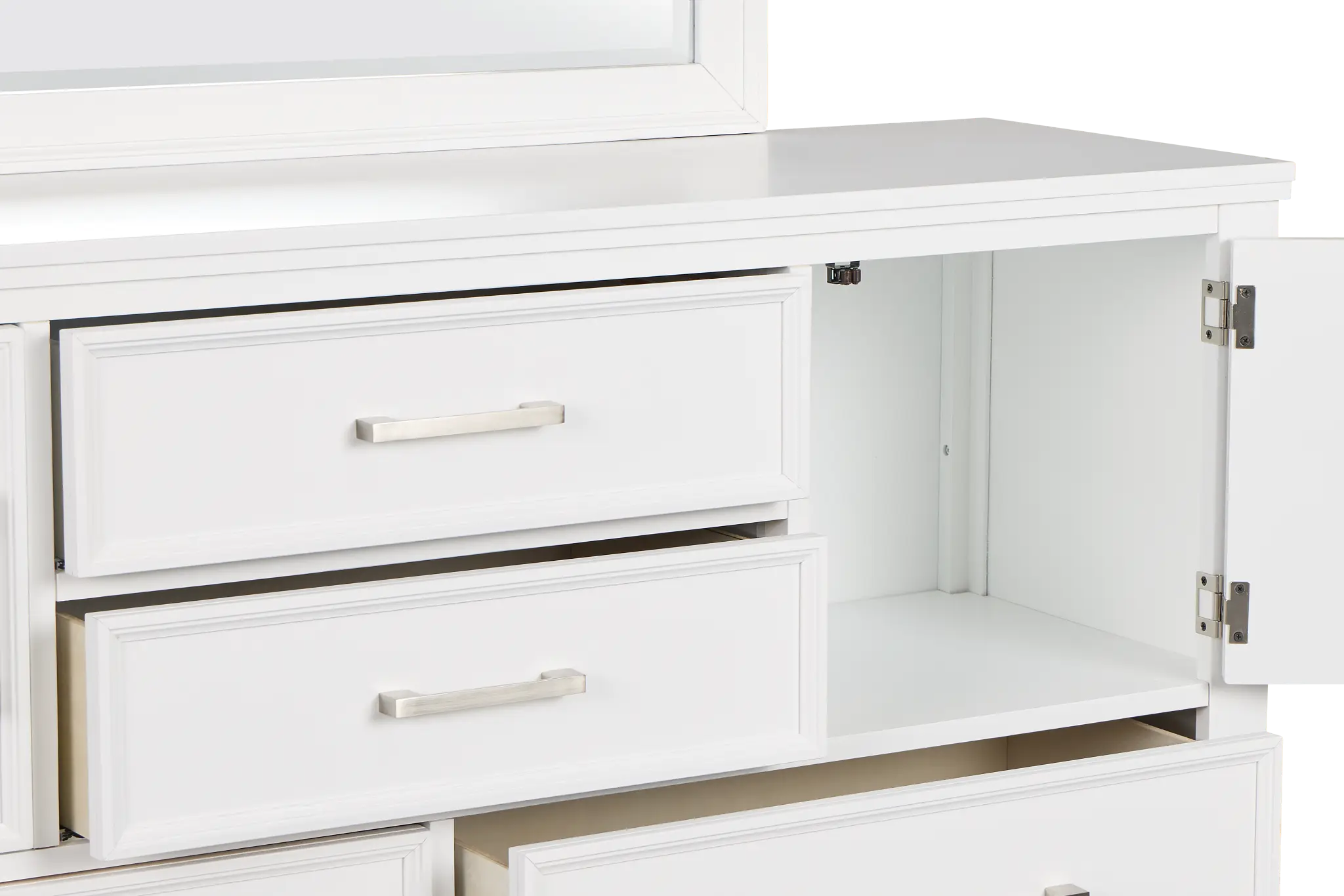 Seabrook White Large Dresser & Mirror Seabrook White Large Dresser & Mirror