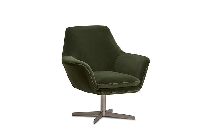 Xander Dark Green Velvet Swivel Accent Chair