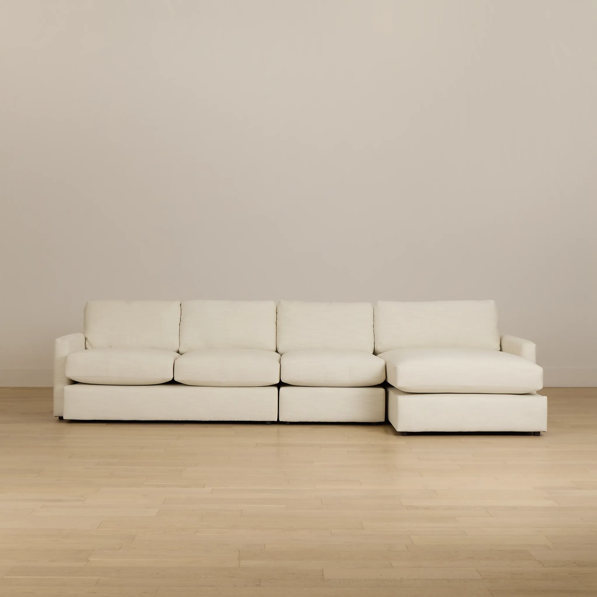 Noah Ivory Fabric Small Right Chaise Sectional