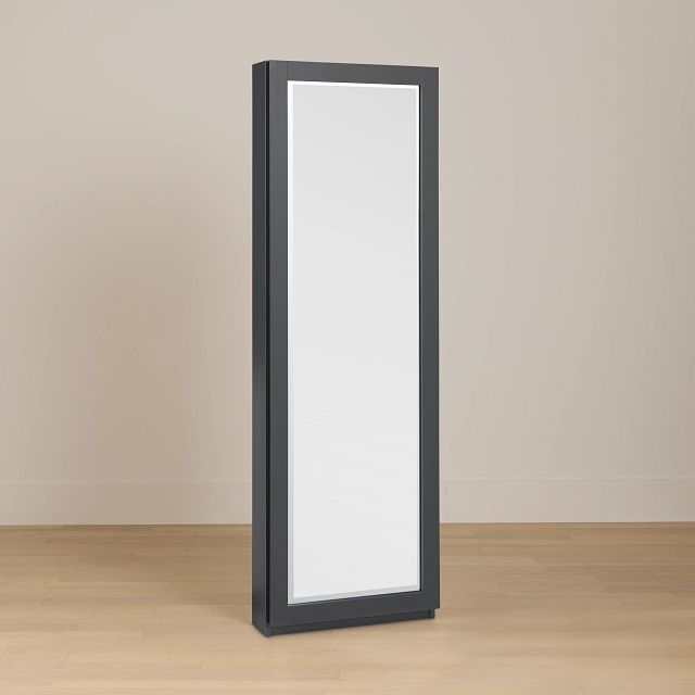 Brasilia Gray Storage Floor Mirror