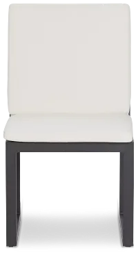 Linear Dark Gray White Aluminum Cushioned Chair