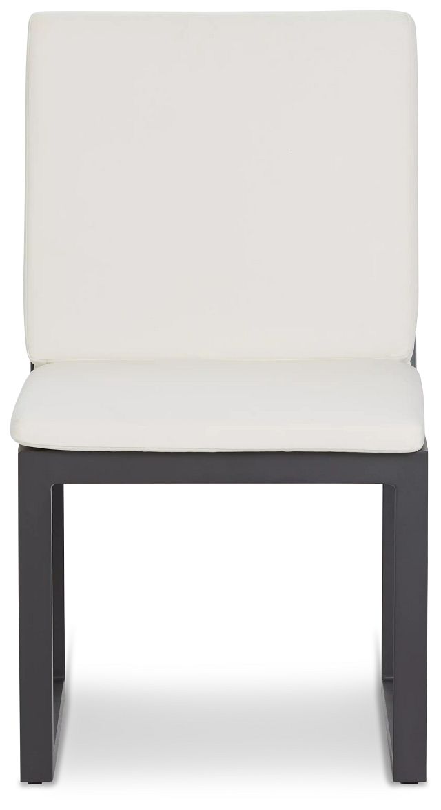 Linear Dark Gray White Aluminum Cushioned Chair
