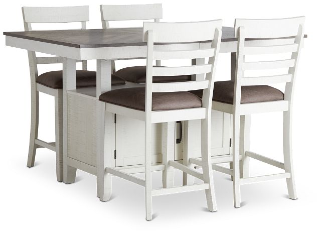 Huntsville Two-tone Rect High Table & 4 Barstools