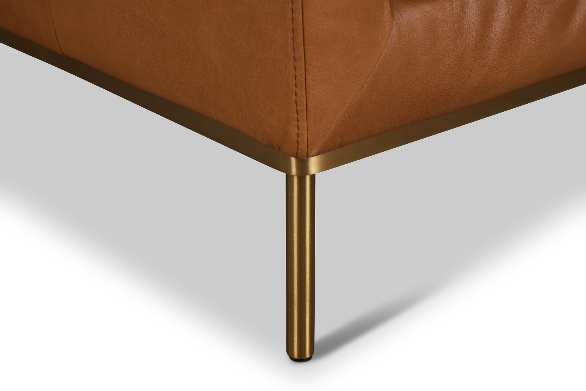 Cassian Brown Leather Accent Chair
