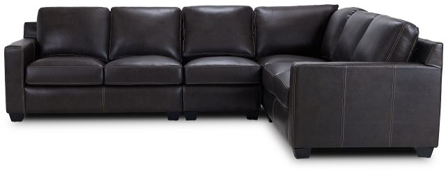 Carson Dark Brown Leather Medium Two-arm Sectional (2)