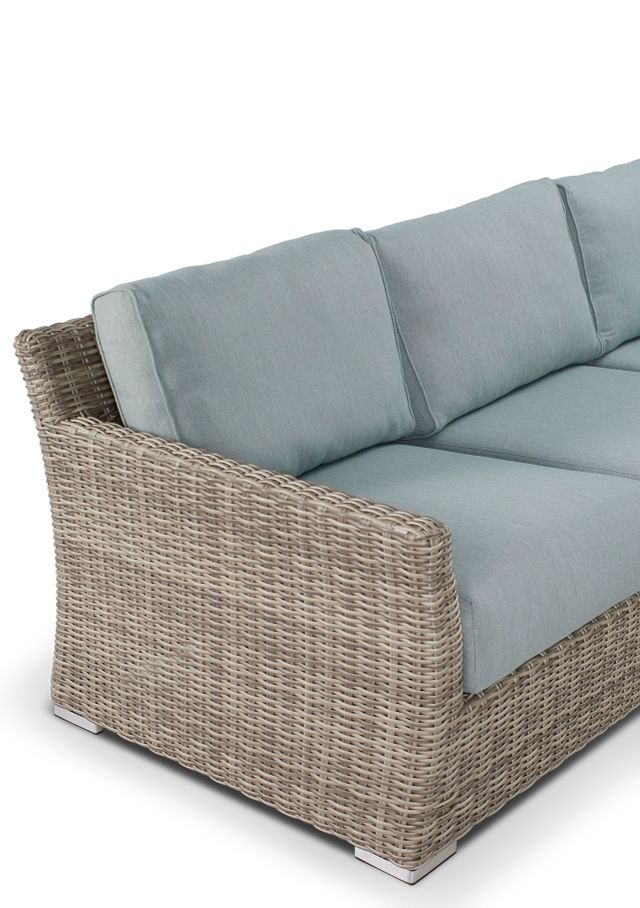 Raleigh Teal Woven Small Two-arm Sectional (6)
