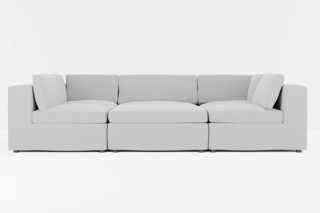 Destin Suave Gray Fabric 6-piece Pit Sectional