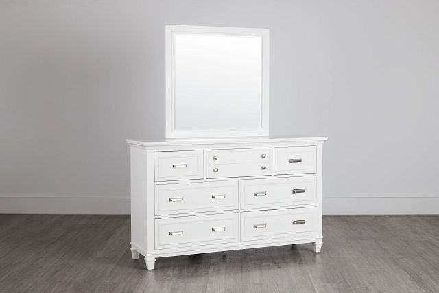 Cape Cod Ivory Dresser & Mirror
