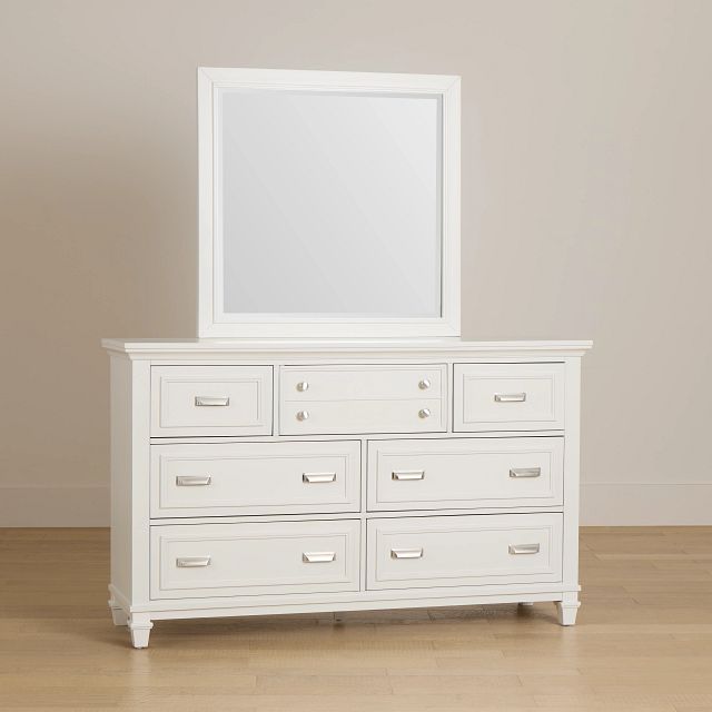 Cape Cod Ivory Dresser & Mirror