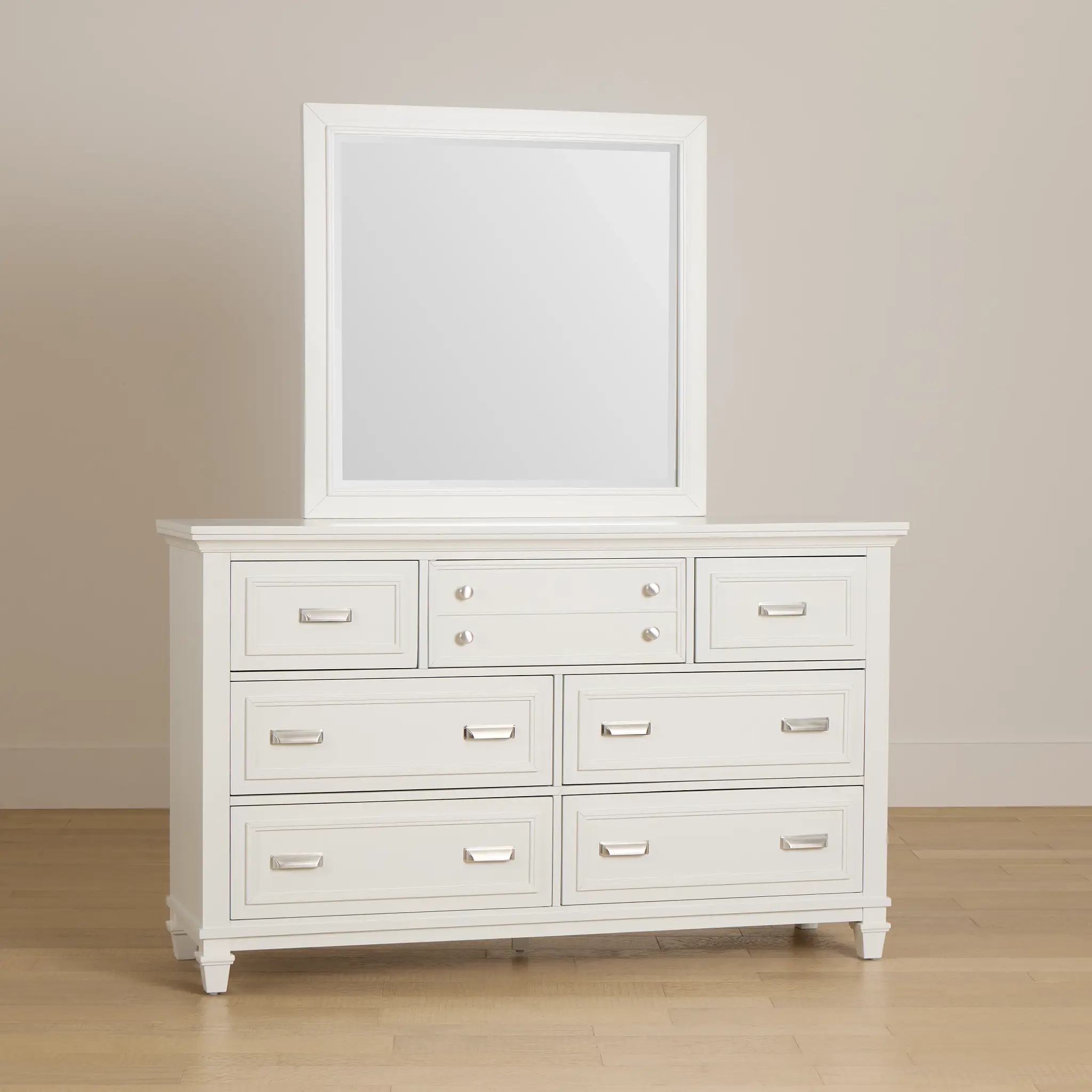 Cape Cod Ivory Dresser & Mirror Cape Cod Ivory Dresser & Mirror