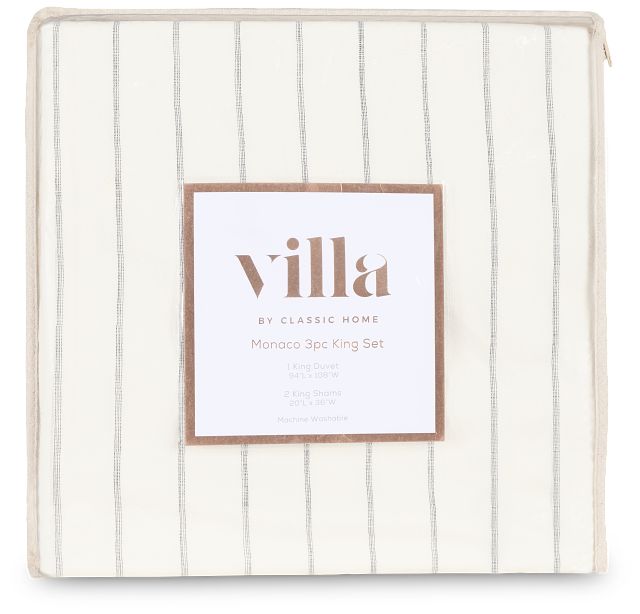 Monaco Ivory 3 Piece Duvet Set