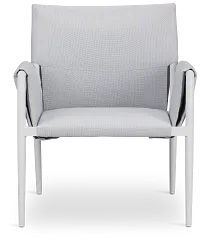 Barbados White Aluminum Sling Arm Chair
