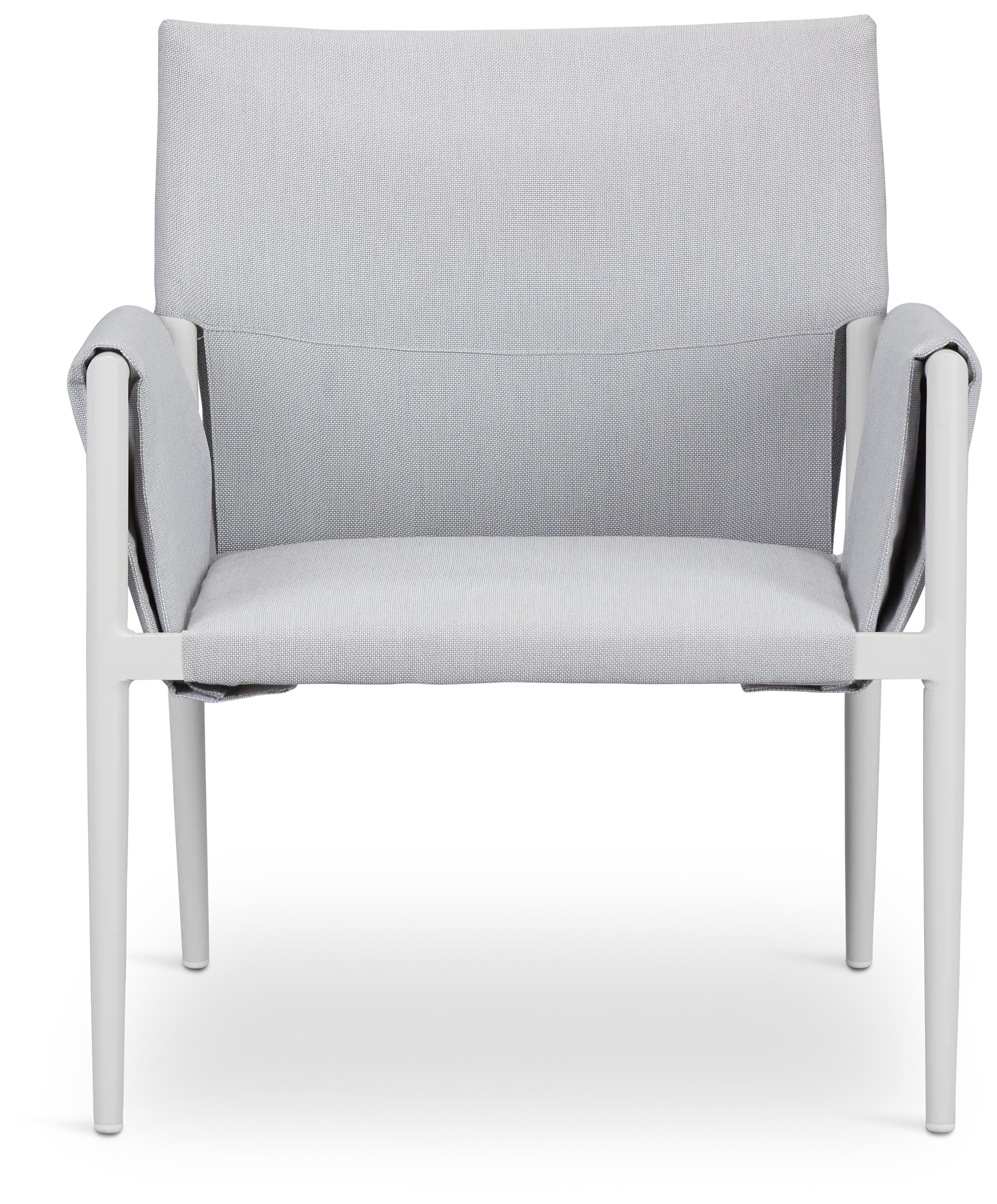 Barbados White Aluminum Sling Arm Chair