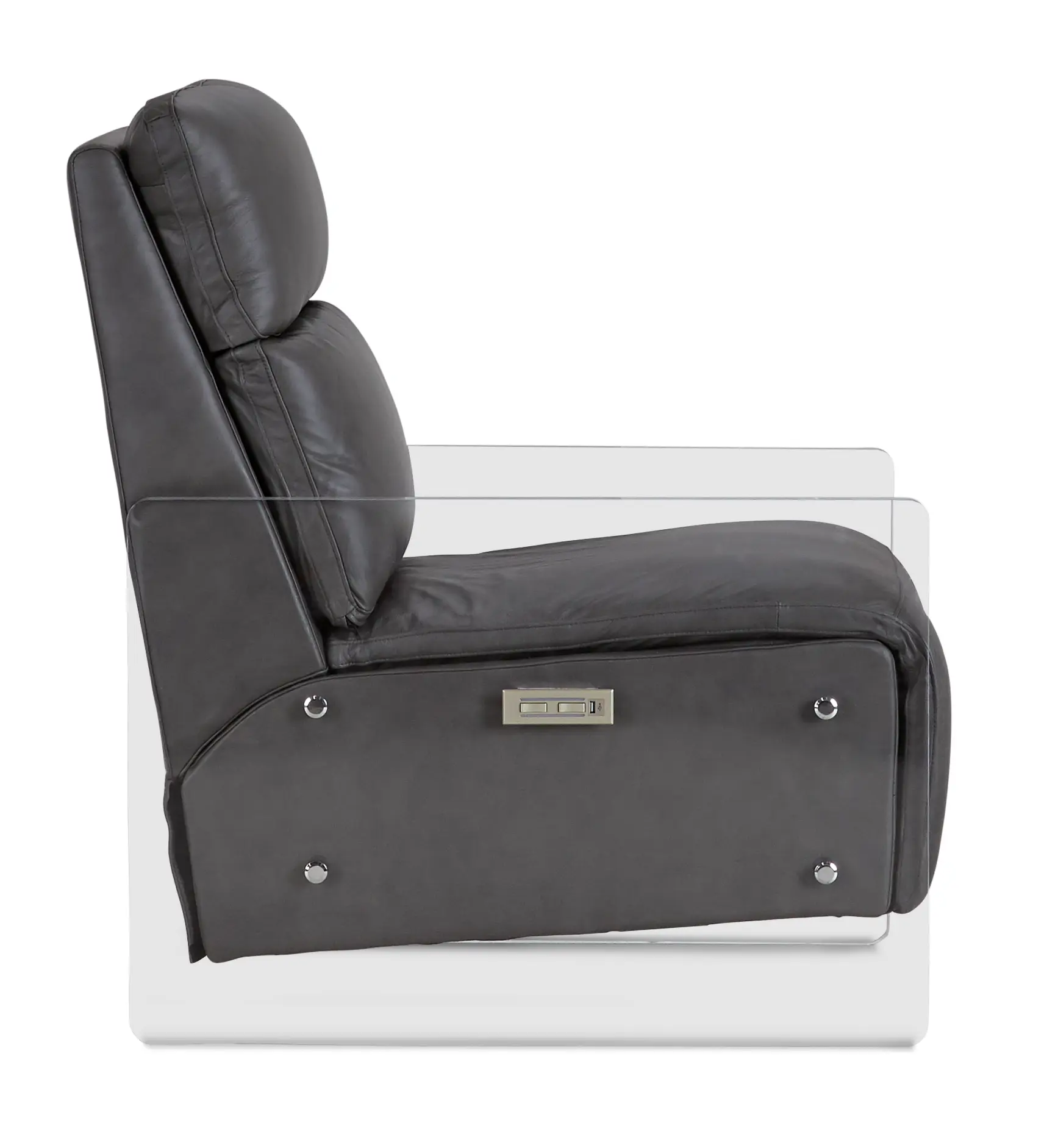 Jackie Gray Leather Power Recliner Jackie Gray Leather Power Recliner