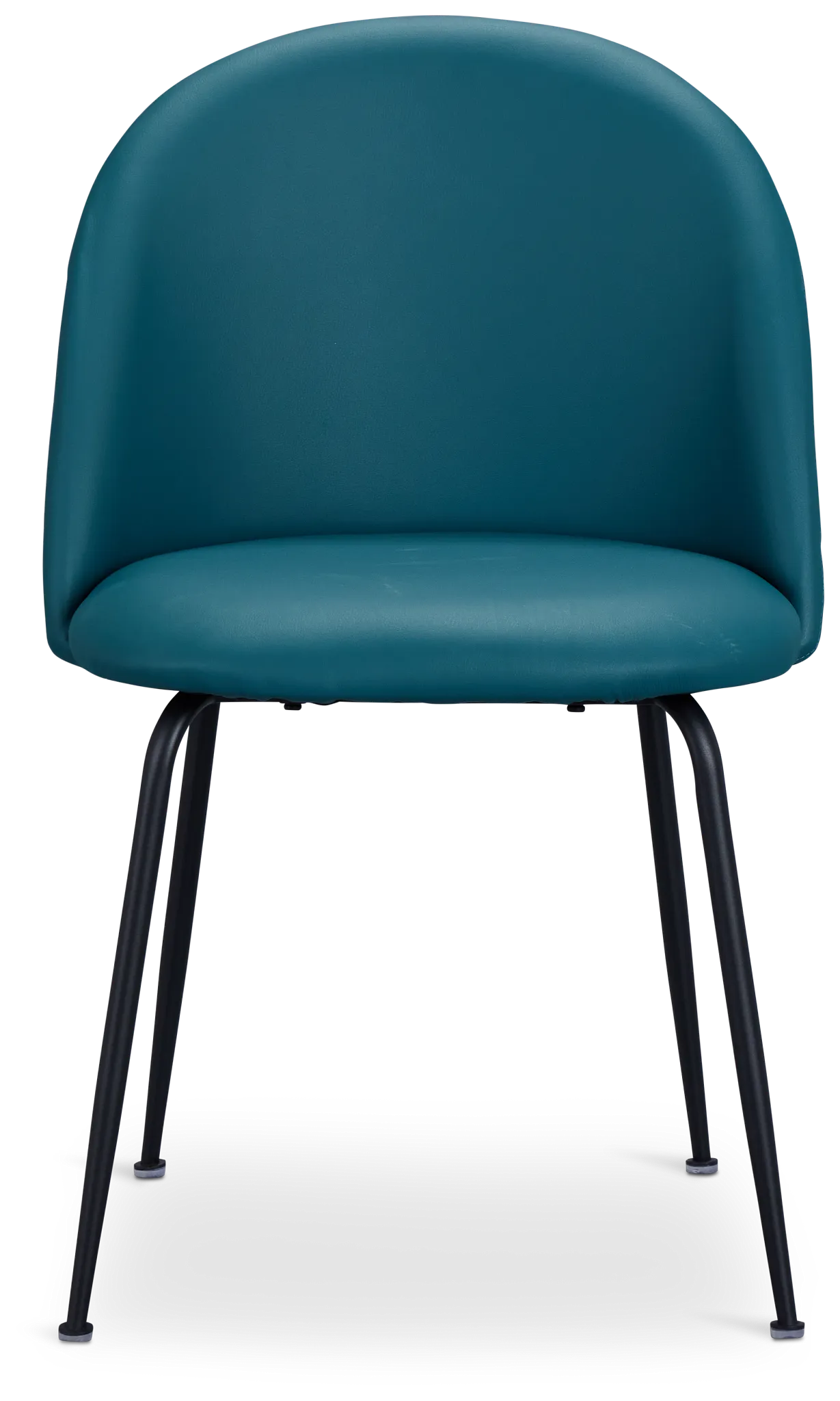 Capri Teal Micro Upholstered Side Chair W/ Black Legs