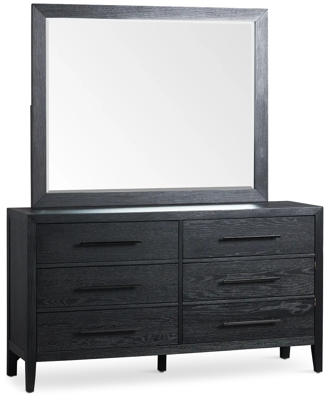 Alden Black Dresser & Mirror Alden Black Dresser & Mirror