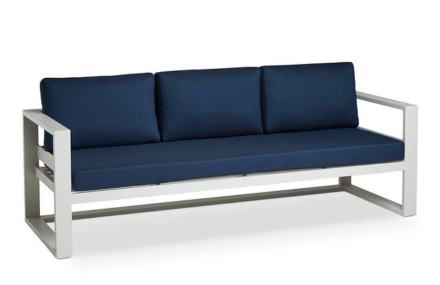 Lisbon Navy Aluminum Sofa