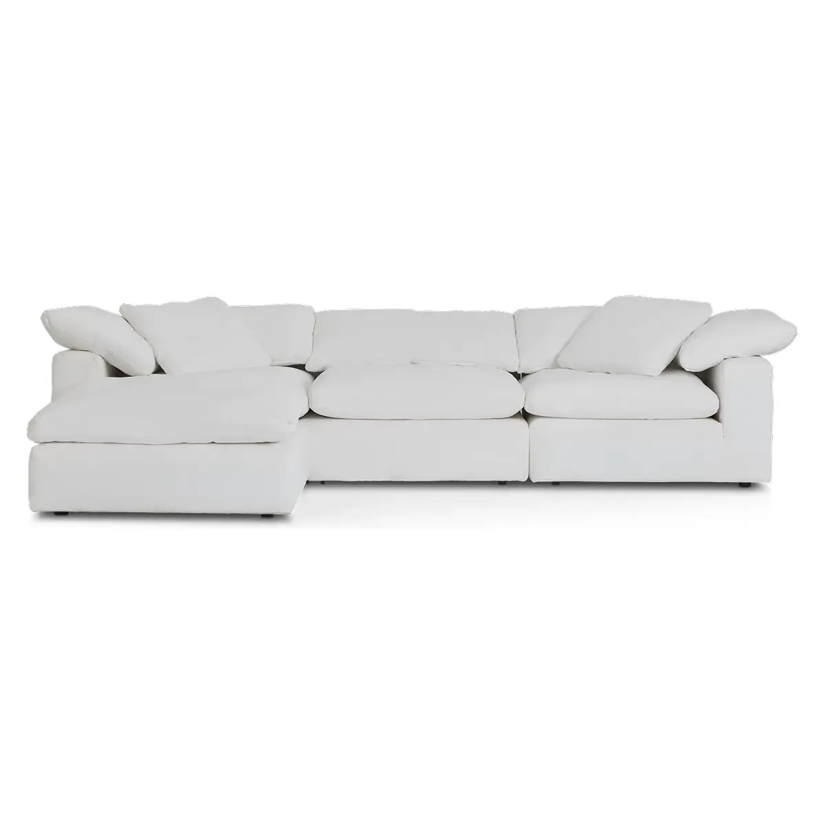 Nixon White Fabric 4-piece Bumper Sectional Nixon White Fabric 4-piece Bumper Sectional