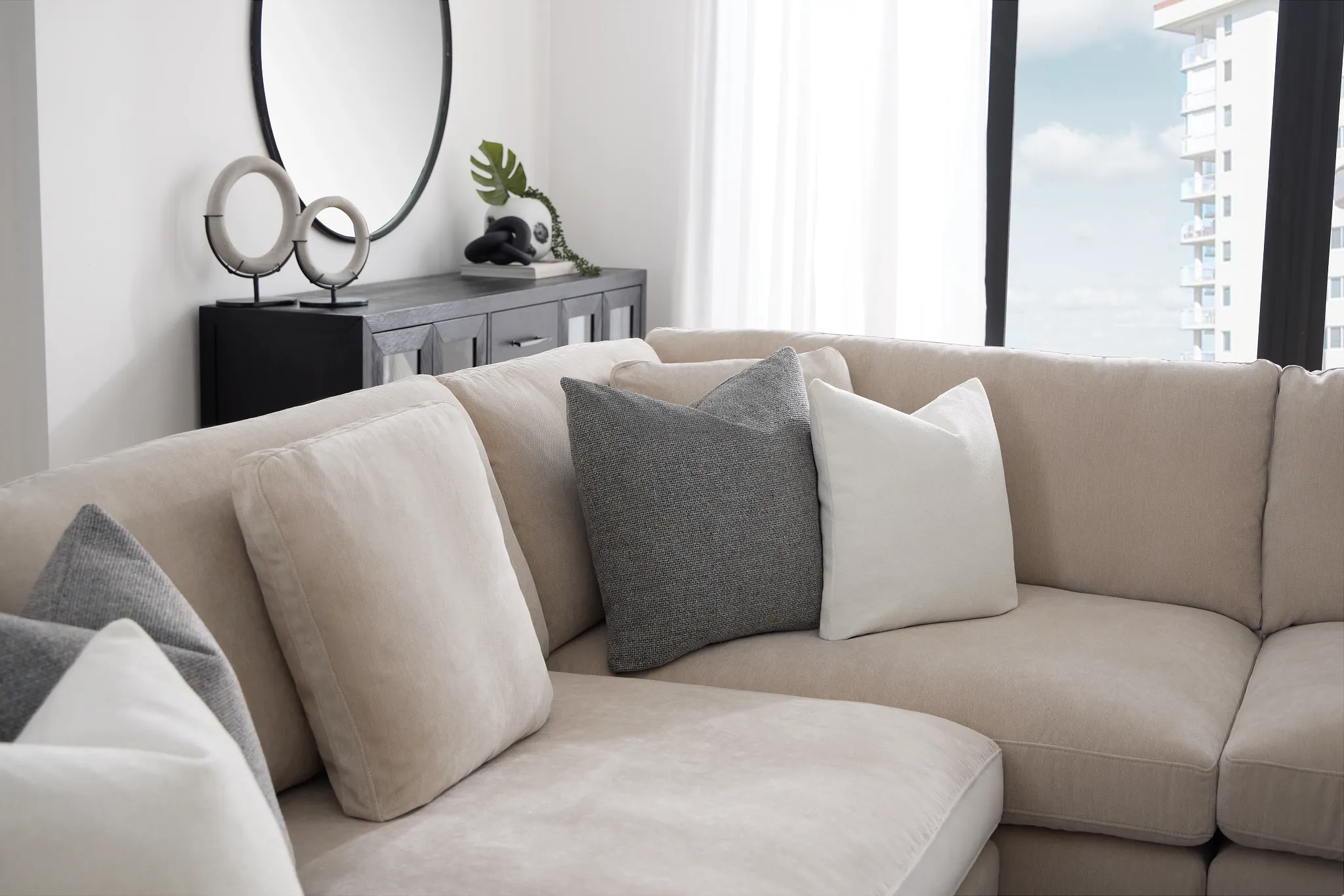 Lounge Light Beige Small Chaise Sectional