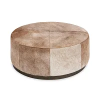Pups Beige Round Ottoman Table