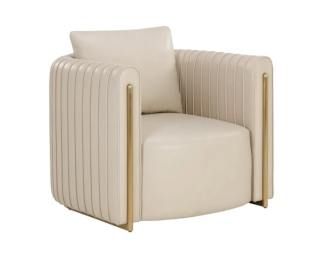 Abbey Beige Lthr/vinyl Accent Chair