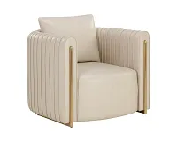 Abbey Beige Lthr/vinyl Accent Chair