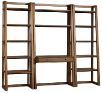 Rockford Light Tone Bookcase Wall Desk