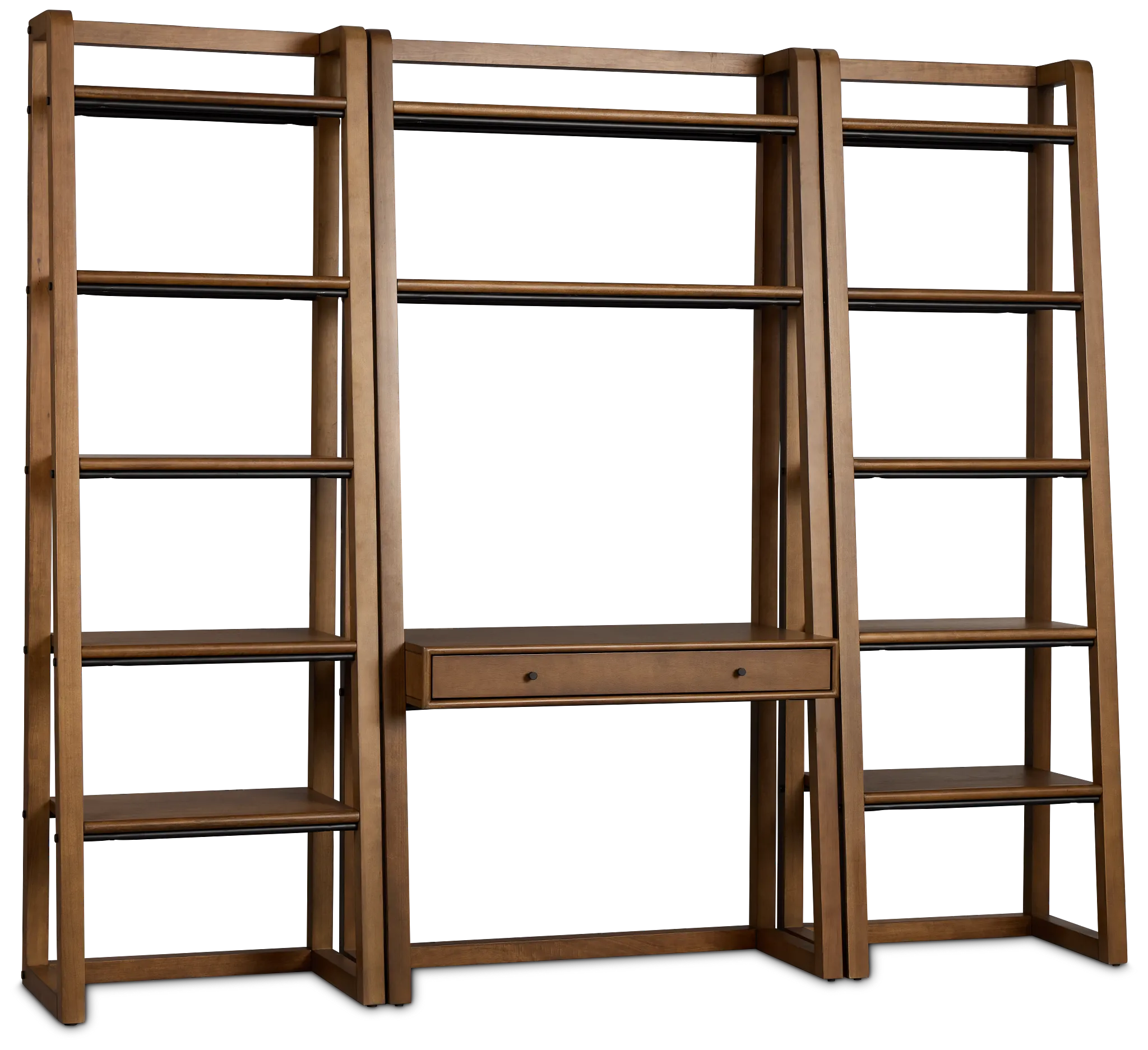 Rockford Light Tone Bookcase Wall Desk