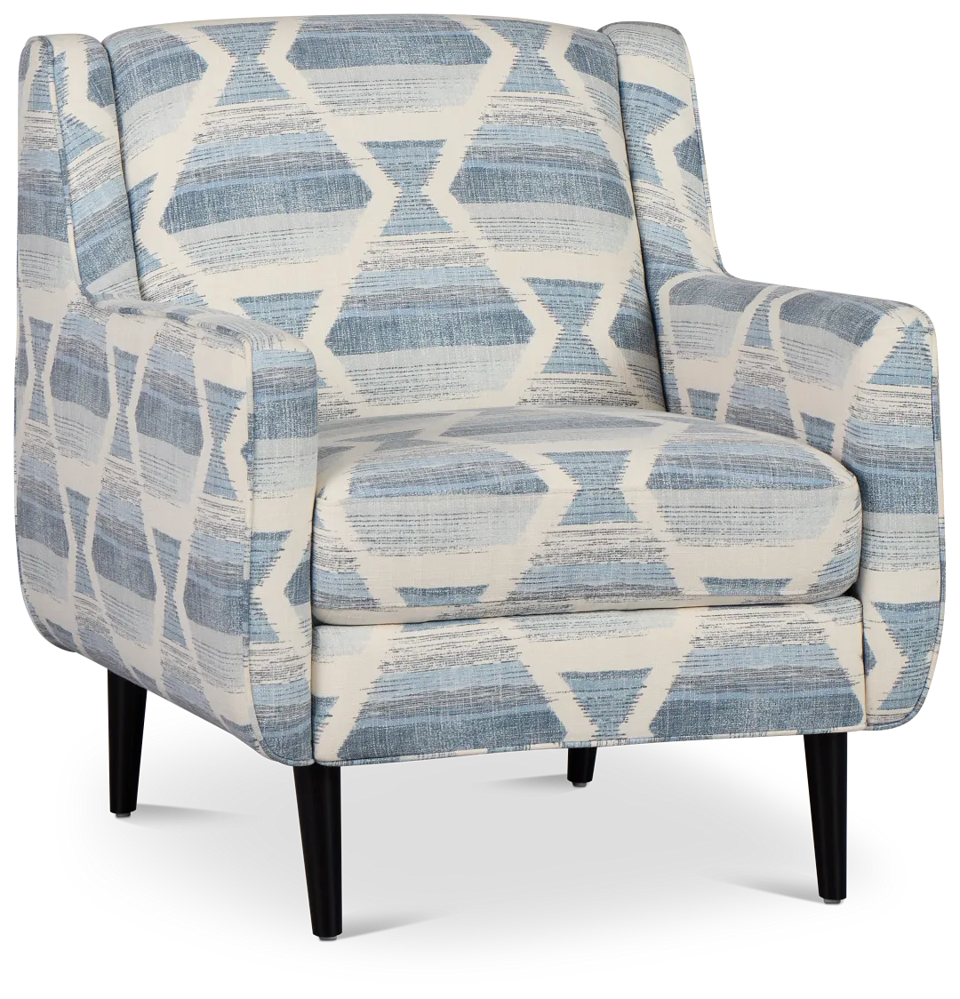 Everly Blue Fabric Accent Chair