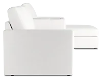 Citymod White Fabric Small Right Chaise Sectional With Media Console