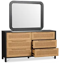 Pacific Two-tone 6-drawer Dresser & Mirror