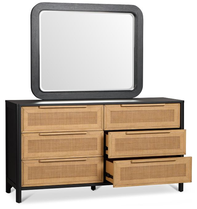 Pacific Two-tone 6-drawer Dresser & Mirror