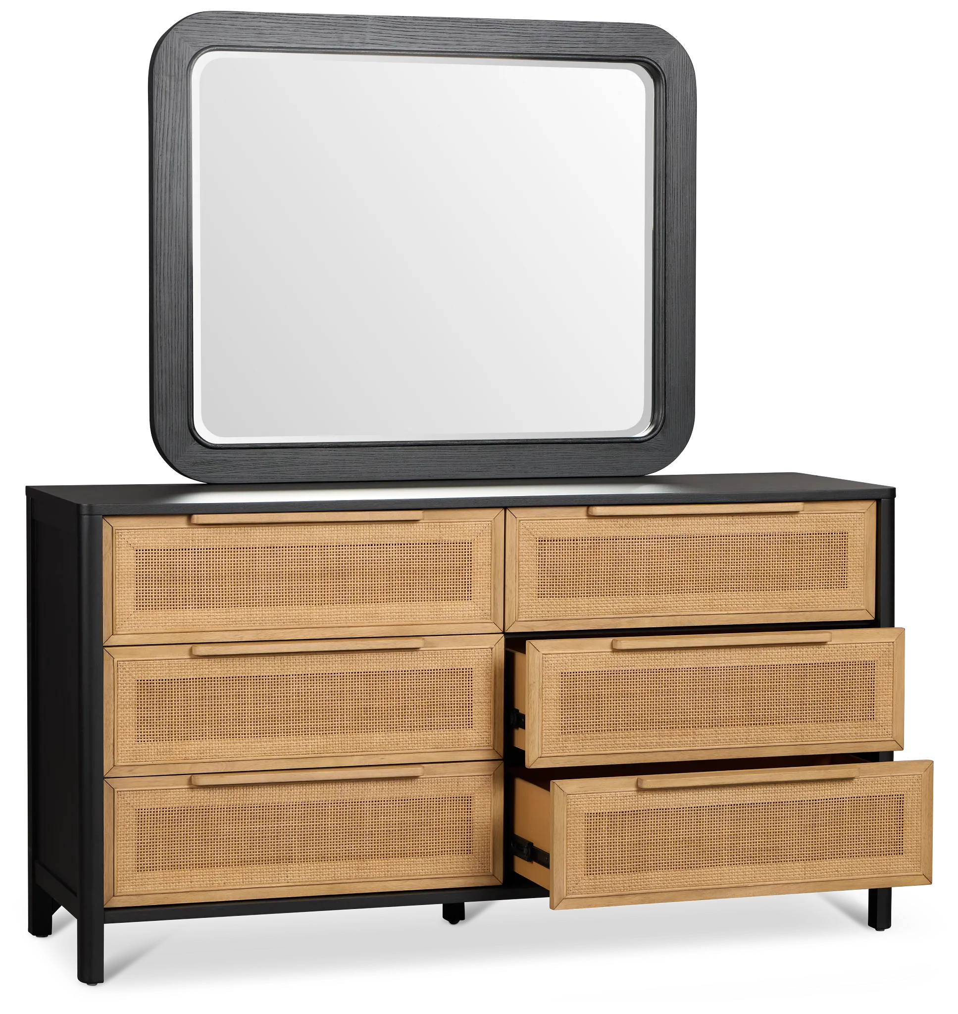 Pacific Two-tone 6-drawer Dresser & Mirror
