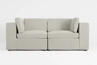 Destin Elite Gray Fabric 2-piece Modular Sofa